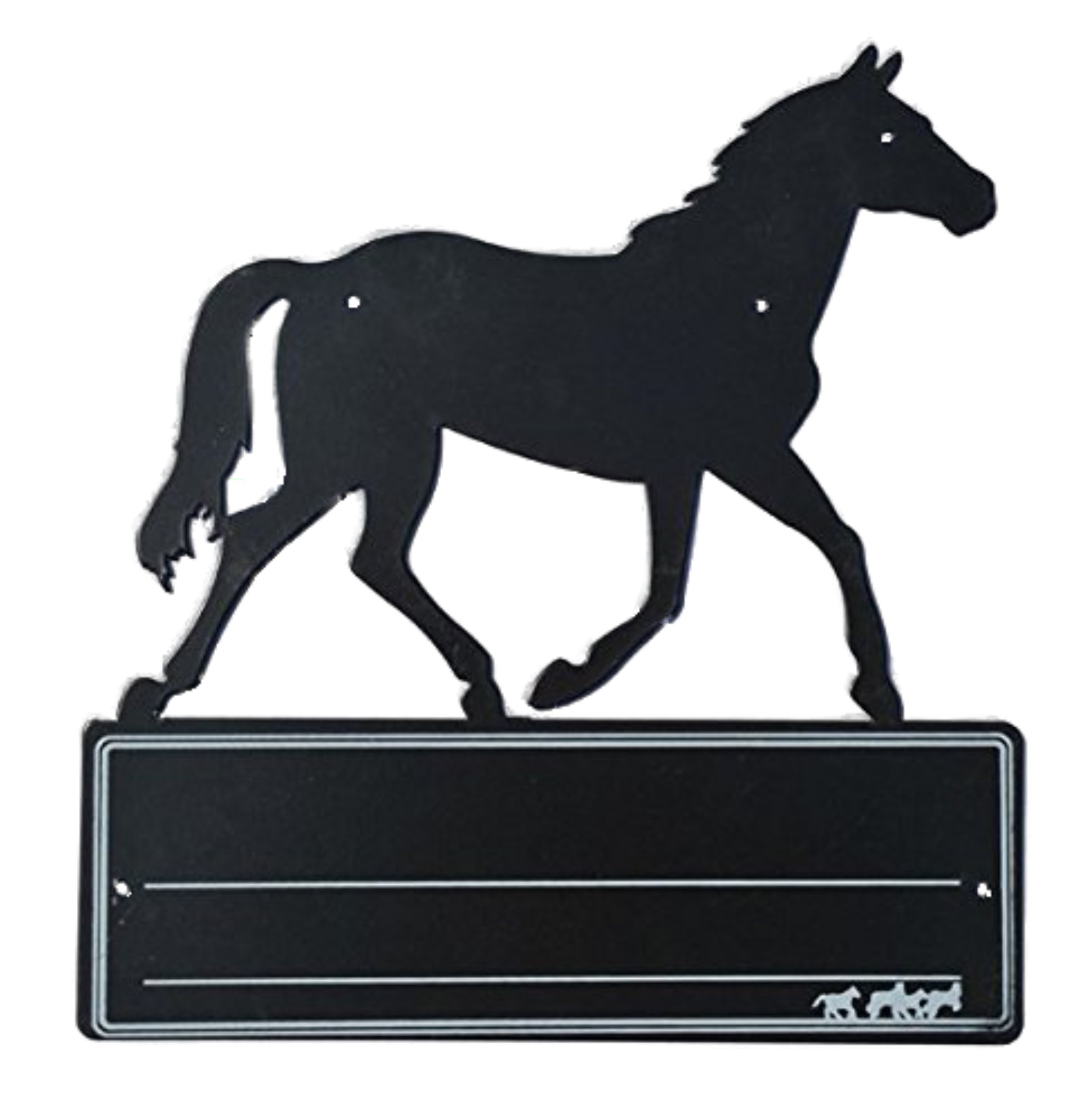 HKM Stalltafel "Pferd" Metall, Boxenschild, schwarz